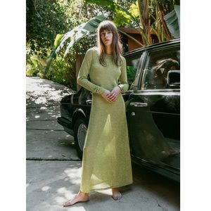 NEW Zara Semi Sheer dress with metallic thread Small